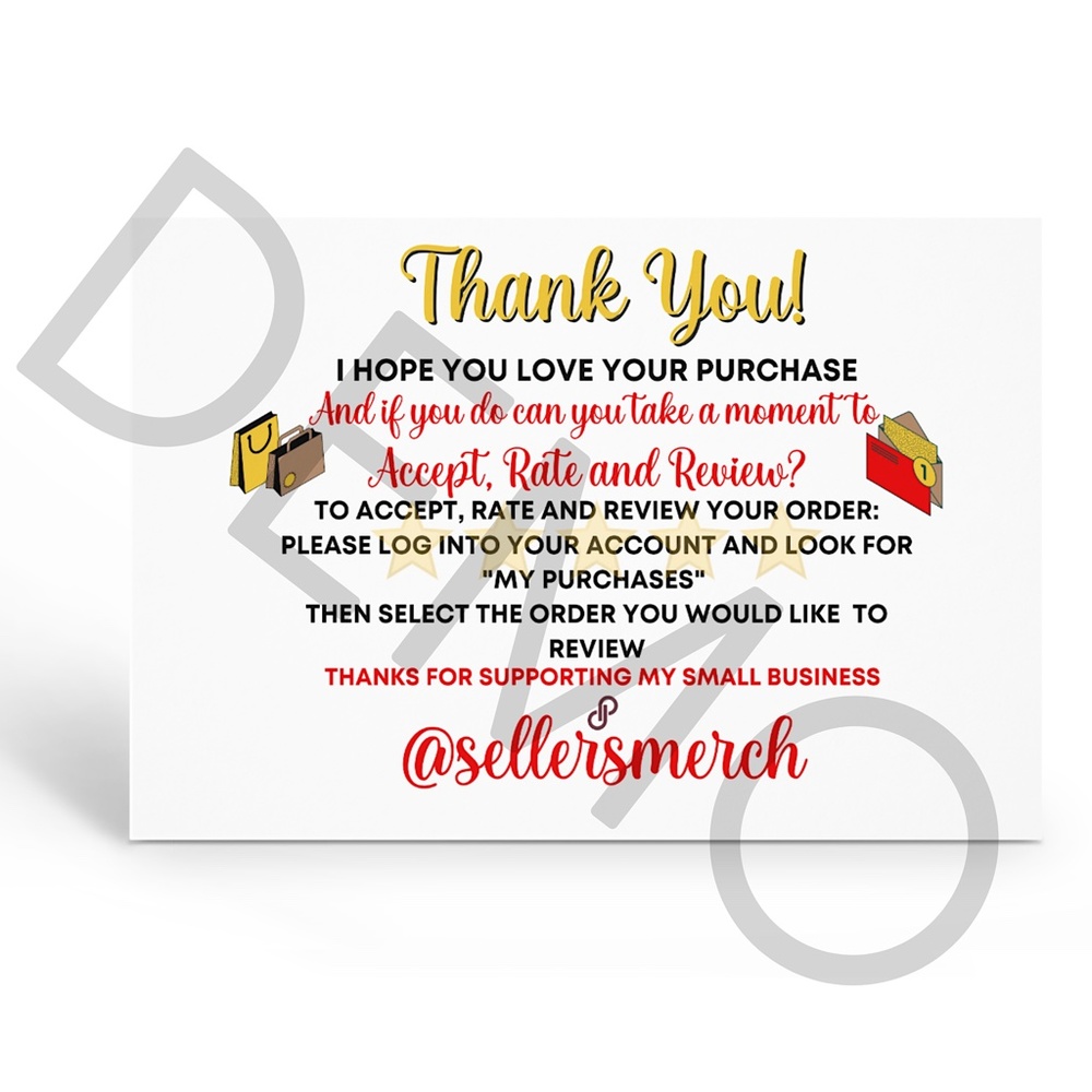 Thank You Insert Card - Picture 2 of 3